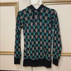 Black black and green hoodie